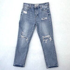 PacSun Women's Mom Jeans High Rise Button Fly Distressed size 25 length 25"